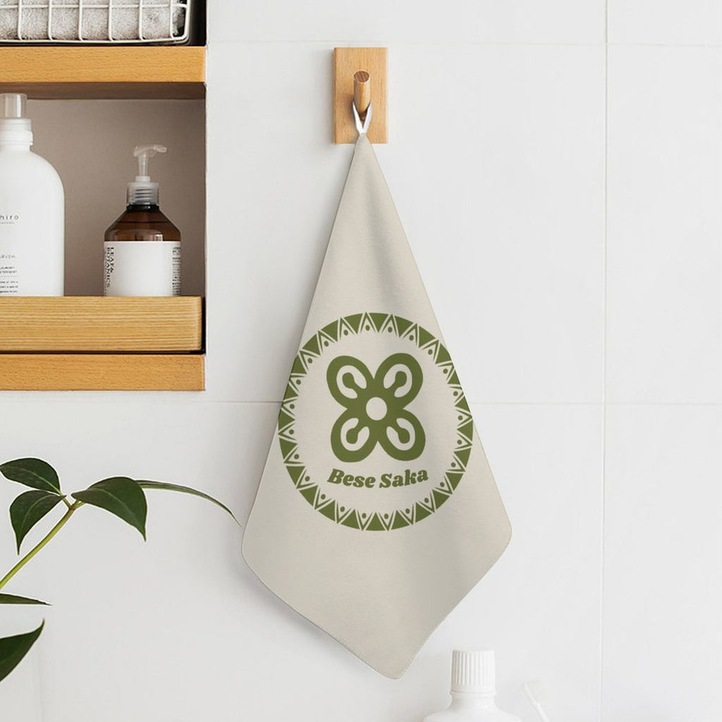 Kitchen Towel Bundle of 4 – Four Original Ghanaian Designs | Mud Cloth, Nsoko Pods, Bese Saka, Cocoa Café Signature | 100% Cotton, Made to Order