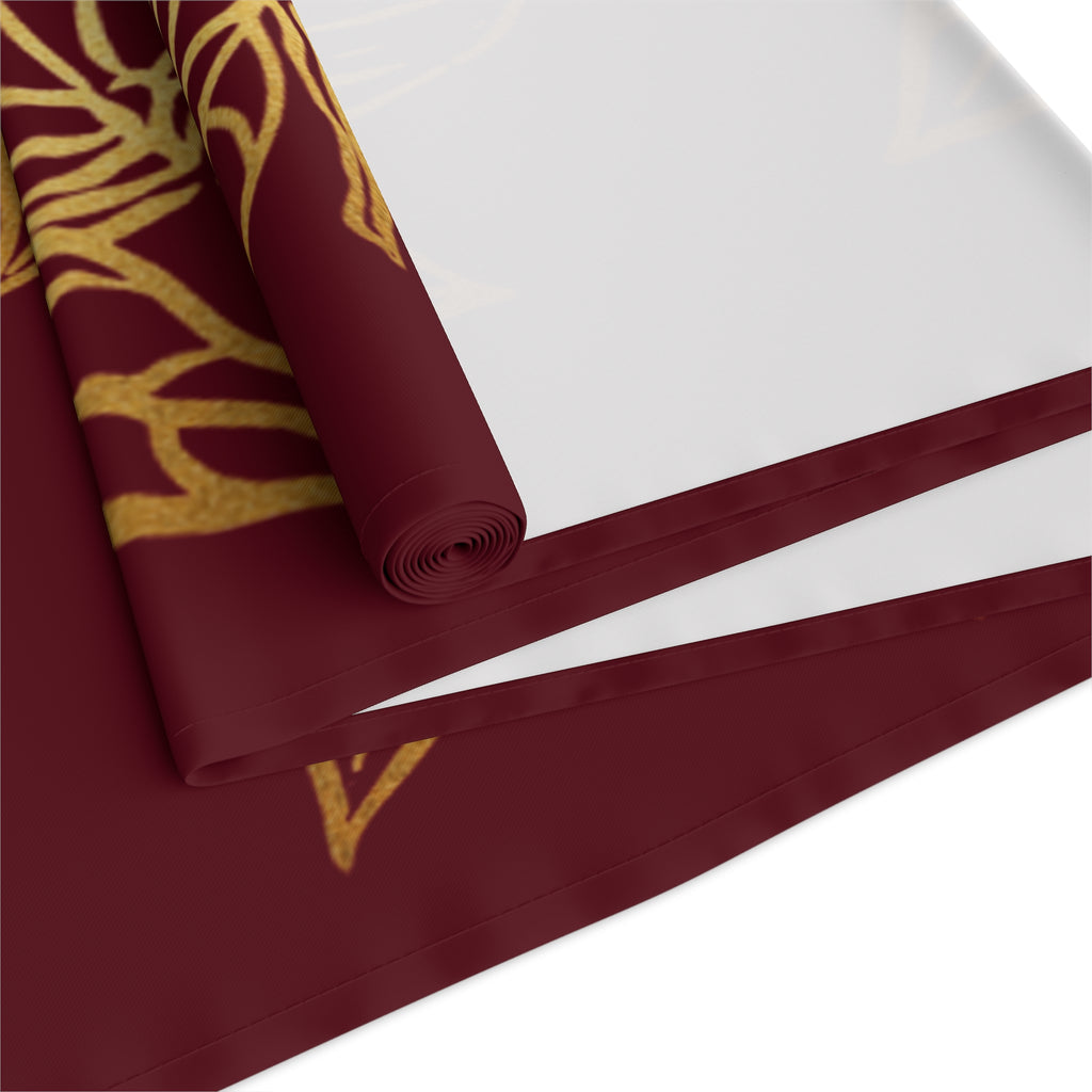Cocoa Cafe Signature Collection Cocoa Pods Table Runner – Chocolate Brown & Gold Abstract | 16"x72" or 16"x90" | Polyester or Cotton Twill