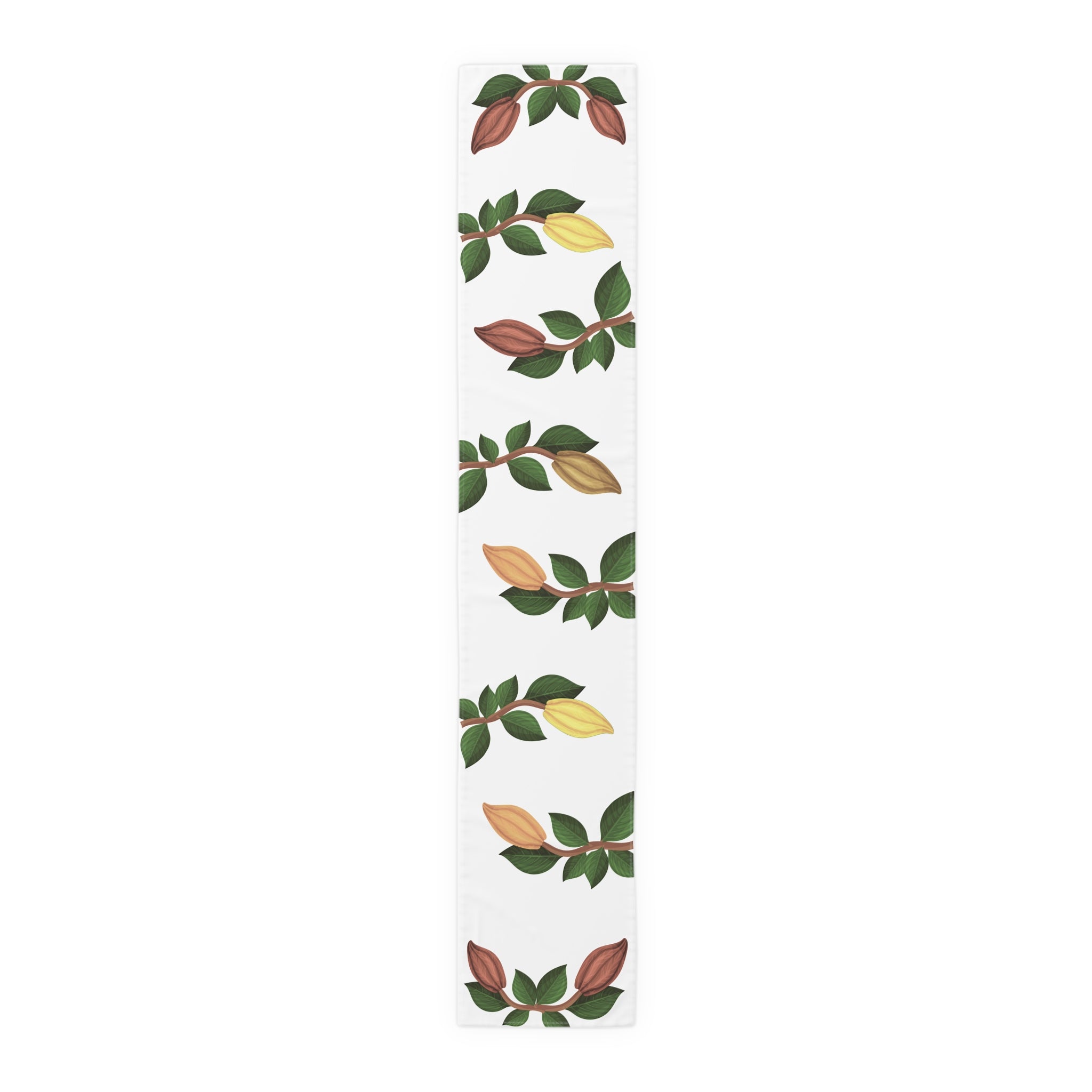 Nsoko Table Runner – Botanical Seed Pod Vine | 16"x72" or 16"x90" | Cotton Twill or Polyester | Hemmed Edges