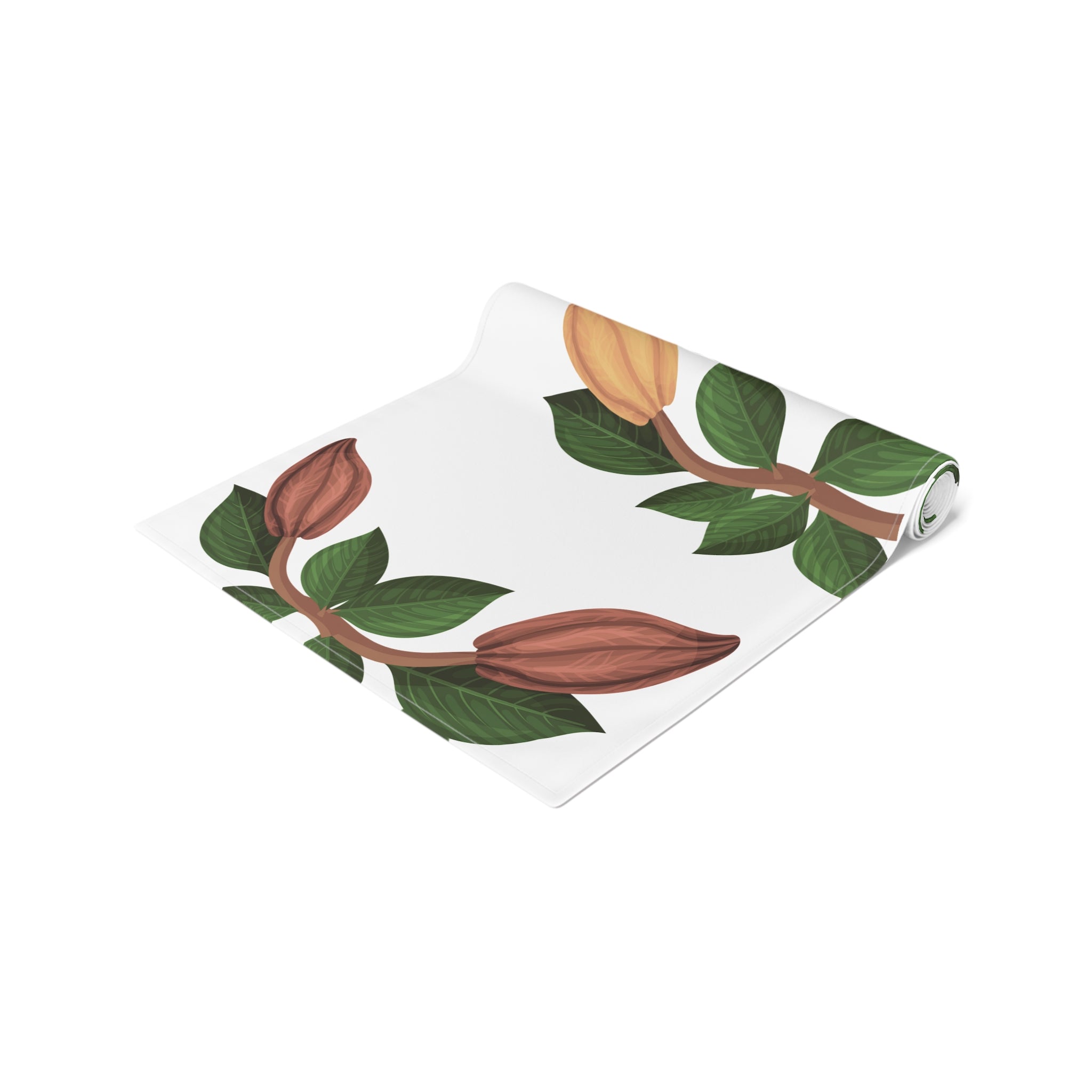 Nsoko Table Runner – Botanical Seed Pod Vine | 16"x72" or 16"x90" | Cotton Twill or Polyester | Hemmed Edges