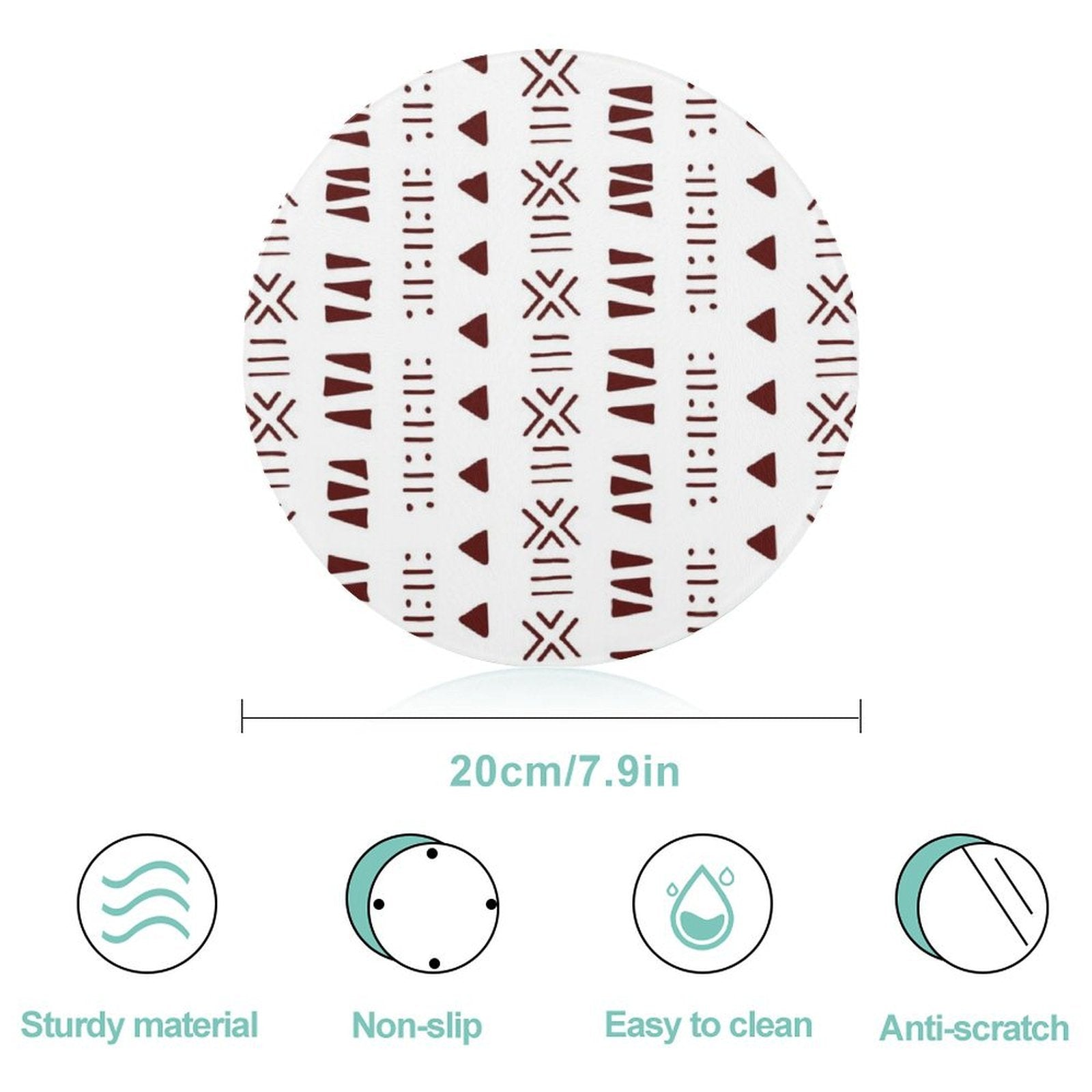 Mud Cloth Print Tempered Glass Cutting Board | African Print Chopping Board