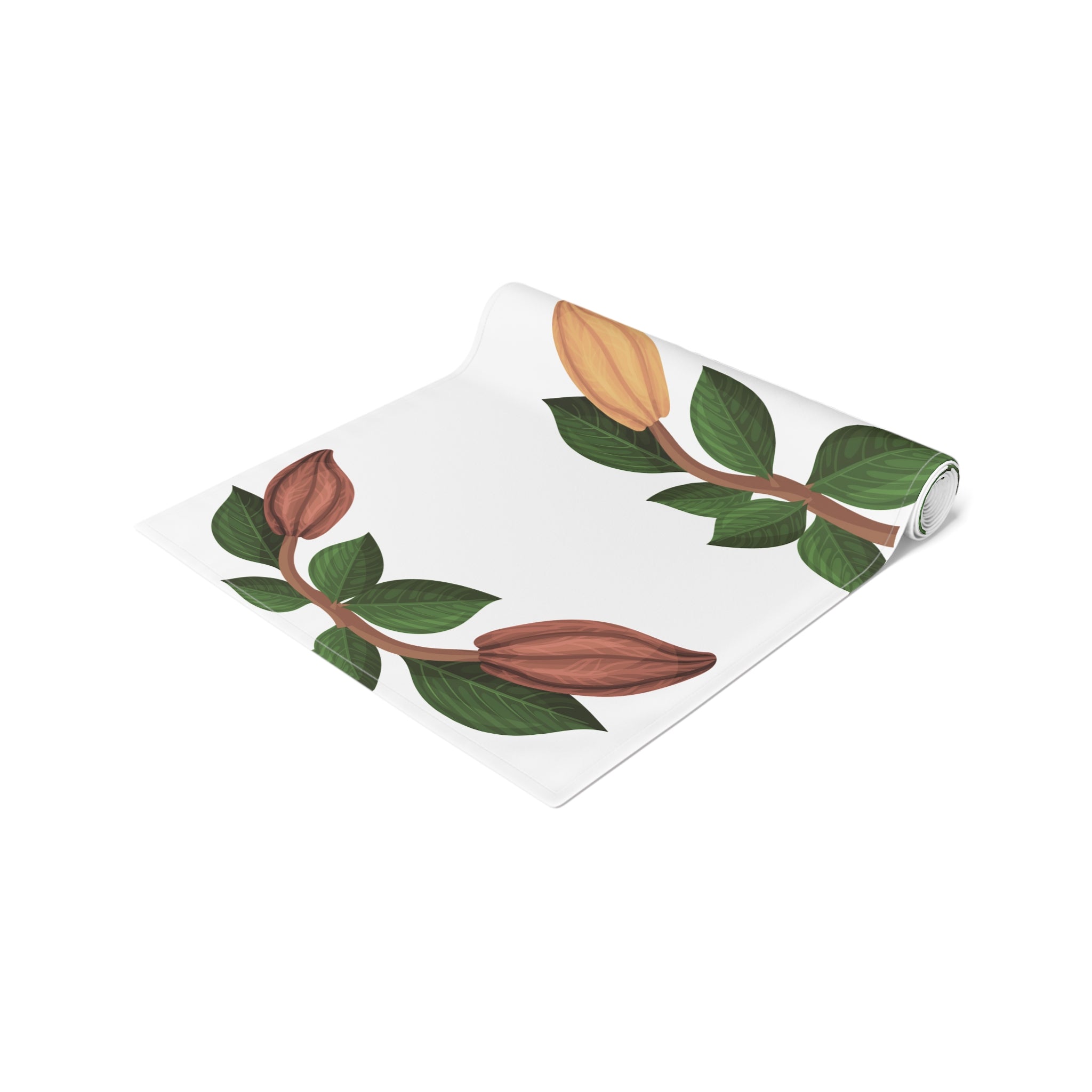 Nsoko Table Runner – Botanical Seed Pod Vine | 16"x72" or 16"x90" | Cotton Twill or Polyester | Hemmed Edges