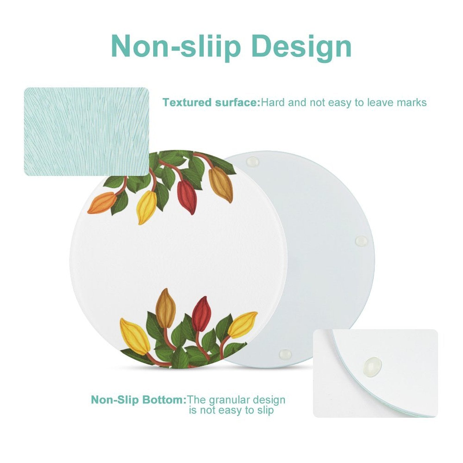 Nsoko Round Chopping Block – Tempered Glass, 20 cm | UV Print, Scratch-Resistant, Hygienic & Portable