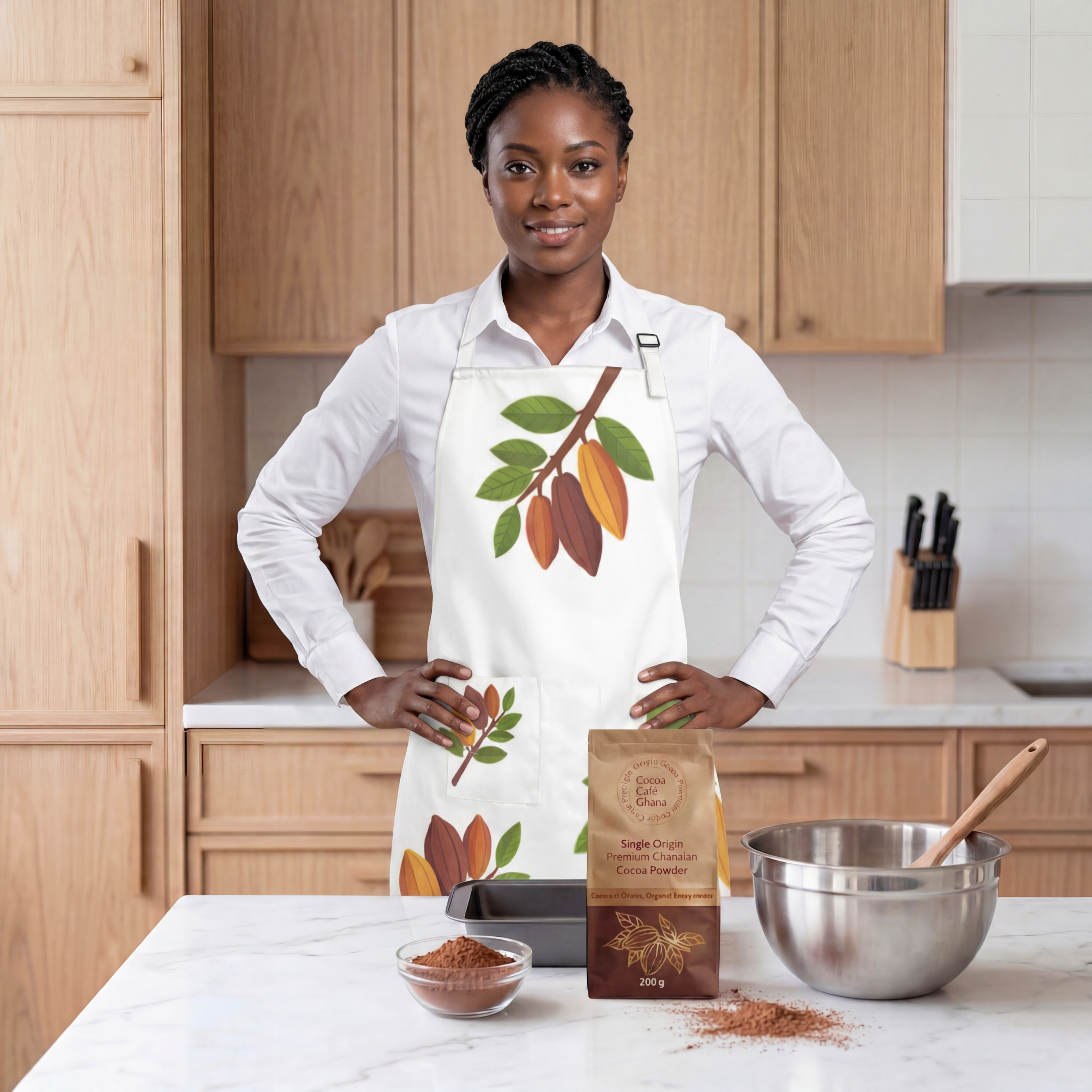 Nsoko Pods Apron – Unisex 100% Polyester Twill | Adjustable Neck & Waist, 2 Spacious Pockets, 28.33"x32.48"