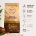 Single Origin Ghana Cocoa Powder – 200g Pure, rich, and crafted from the world's best cocoa beans.