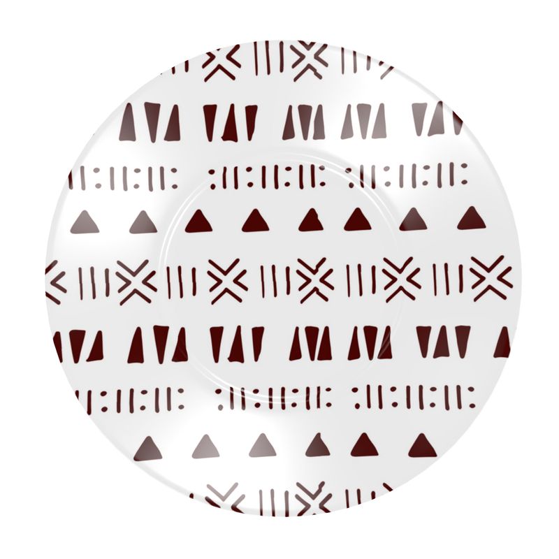 Mud Cloth Print Dinner Set – Service for 4 + Bone China Tray | Bold West African Pattern, Dishwasher Safe, Supports Ghana Cocoa Academy
