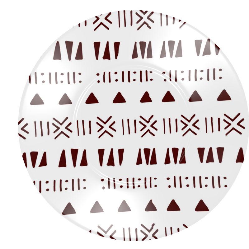 Mud Cloth Print Dinner Set – Service for 4 + Bone China Tray | Bold West African Pattern, Dishwasher Safe, Supports Ghana Cocoa Academy
