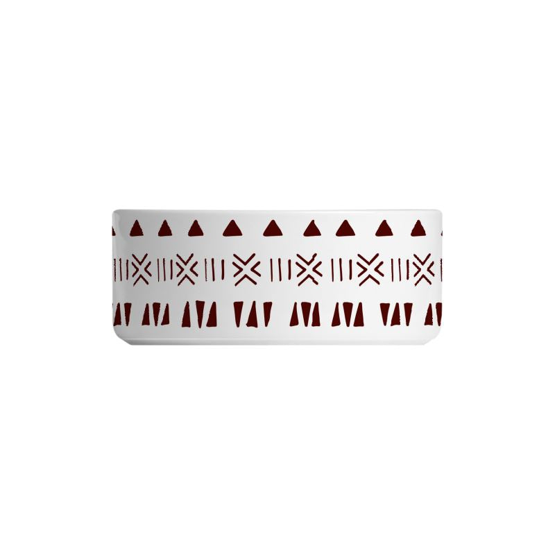 Mud Cloth Print Dinner Set – Service for 4 + Bone China Tray | Bold West African Pattern, Dishwasher Safe, Supports Ghana Cocoa Academy