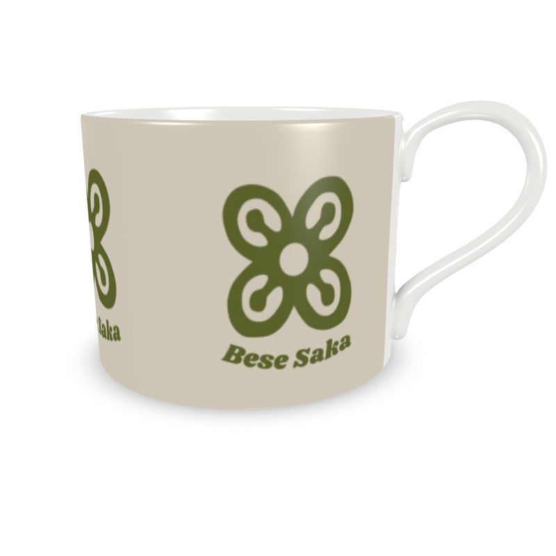 Bese Saka 16‑Piece Dinner Set – Serves 4 + Serving Tray | Adinkra Abundance Symbol, Dishwasher Safe, Supports Ghana Cocoa Academy