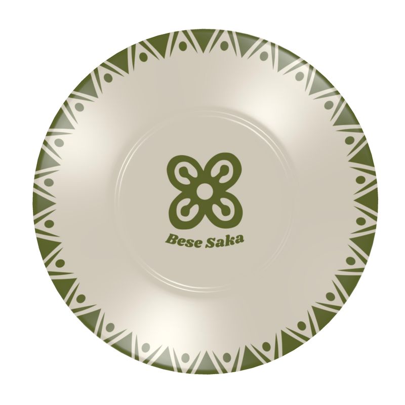 Bese Saka 16‑Piece Dinner Set – Serves 4 + Serving Tray | Adinkra Abundance Symbol, Dishwasher Safe, Supports Ghana Cocoa Academy
