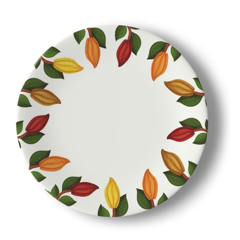 Nsoko Pods Diner Set – 16-Piece Service for 4 + Bone China Tray | Progress & Growth Symbol, Dishwasher Safe, Supports Ghana Cocoa Academy