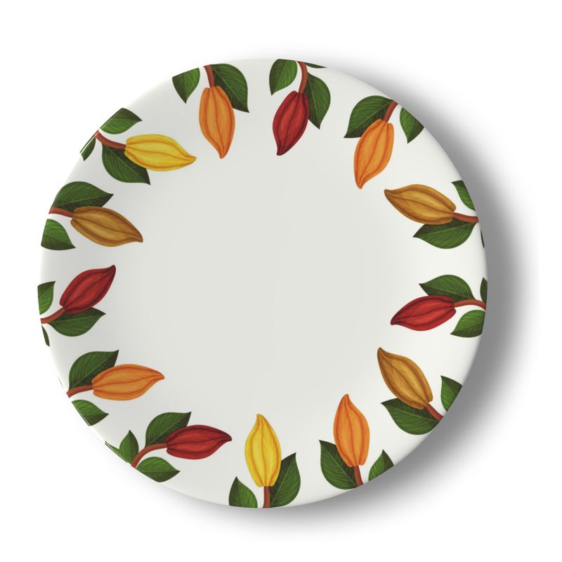 Nsoko Pods Diner Set – 16-Piece Service for 4 + Bone China Tray | Progress & Growth Symbol, Dishwasher Safe, Supports Ghana Cocoa Academy