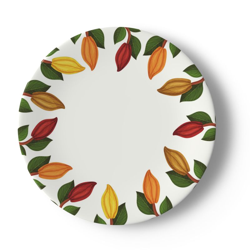 Nsoko Pods Diner Set – 16-Piece Service for 4 + Bone China Tray | Progress & Growth Symbol, Dishwasher Safe, Supports Ghana Cocoa Academy
