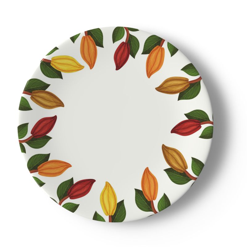 Nsoko Pods Diner Set – 16-Piece Service for 4 + Bone China Tray | Progress & Growth Symbol, Dishwasher Safe, Supports Ghana Cocoa Academy