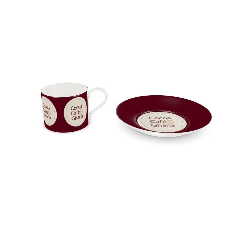 Cocoa Cafe Signature Collection – Kitchen & Tableware with Gold Cocoa Pods or Logo | Supports Ghana Cocoa Academy