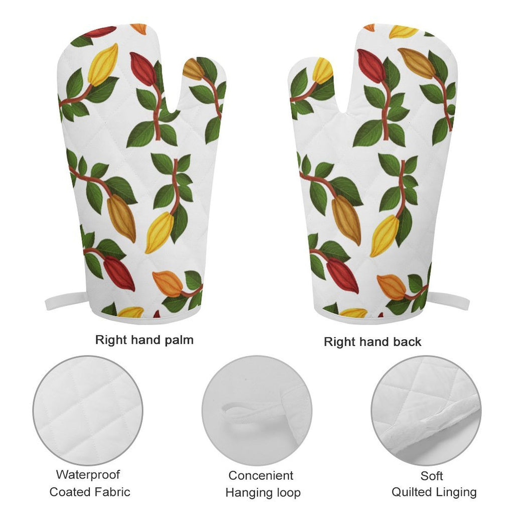 Nsoko Oven Mitts Set – 1 Oven Mitt + 1 Heat‑Resistant Pot Holder | 100% Polyester, Built‑in Loop, Regular Size