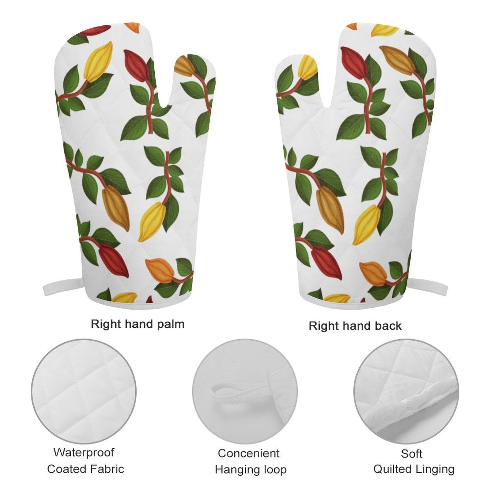 Nsoko Oven Mitts Set – 1 Oven Mitt + 1 Heat‑Resistant Pot Holder | 100% Polyester, Built‑in Loop, Regular Size