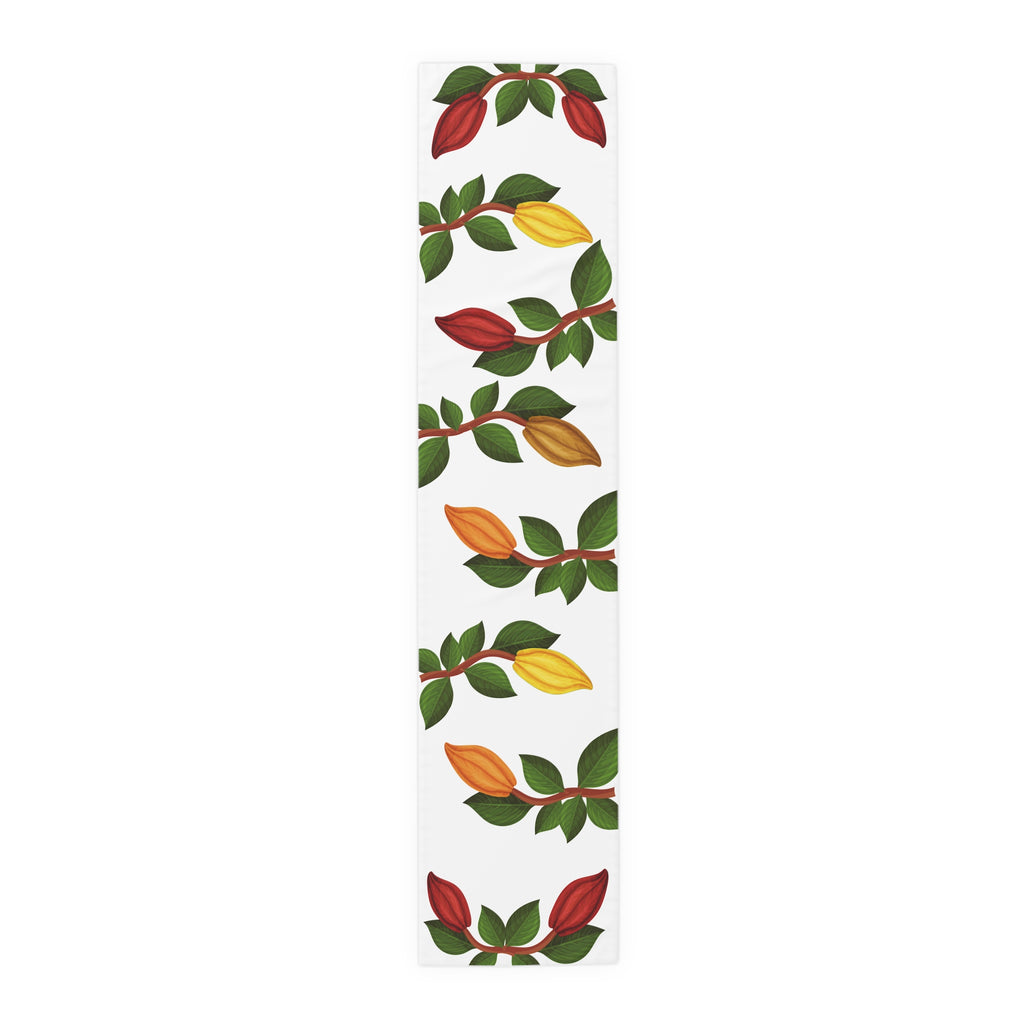 Nsoko Table Runner – Botanical Seed Pod Vine | 16"x72" or 16"x90" | Cotton Twill or Polyester | Hemmed Edges