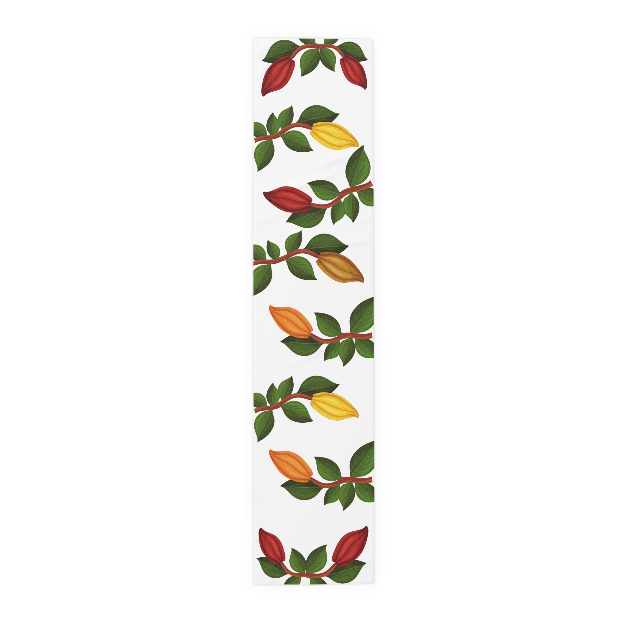 Nsoko Table Runner – Botanical Seed Pod Vine | 16"x72" or 16"x90" | Cotton Twill or Polyester | Hemmed Edges