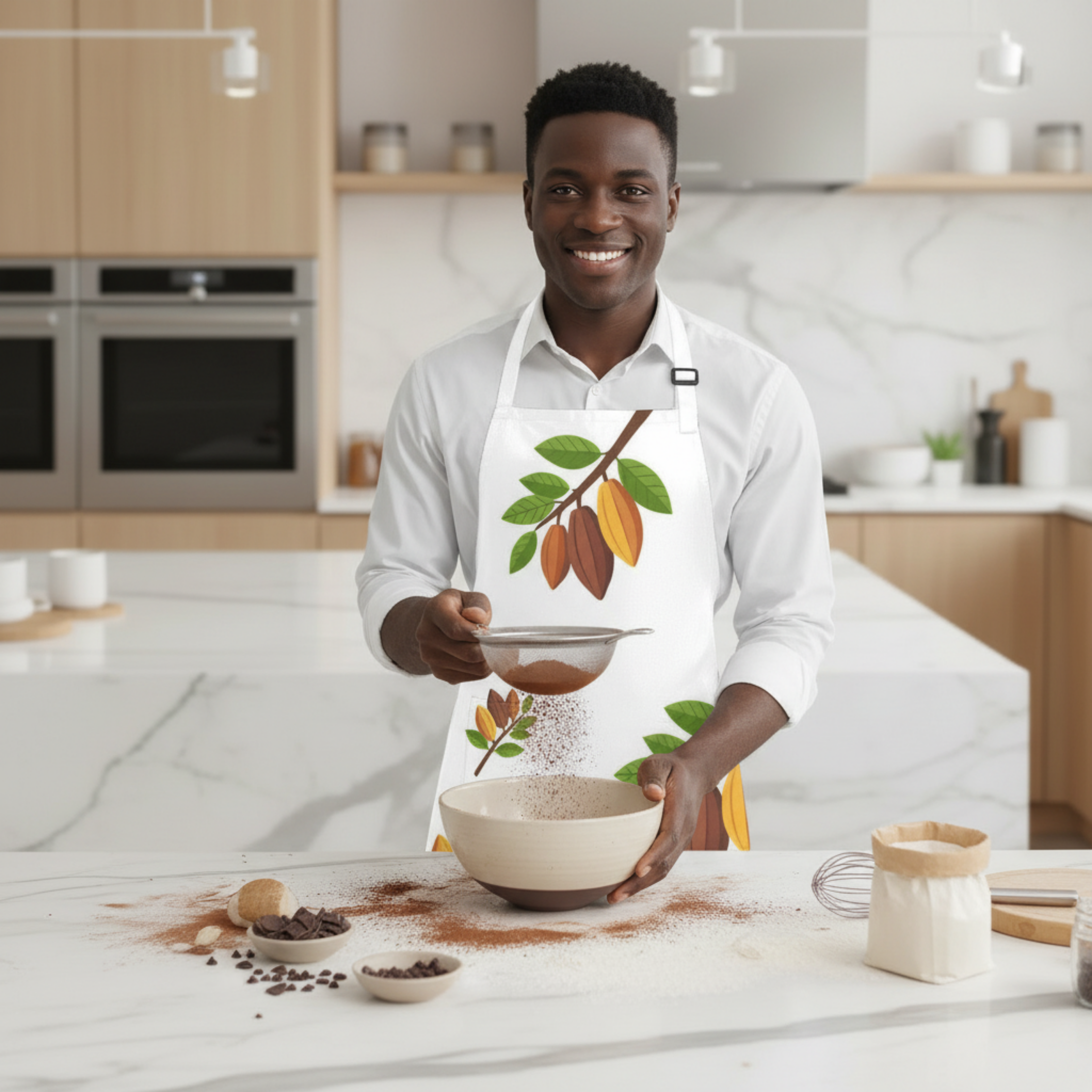 Nsoko Pods Apron – Unisex 100% Polyester Twill | Adjustable Neck & Waist, 2 Spacious Pockets, 28.33"x32.48"