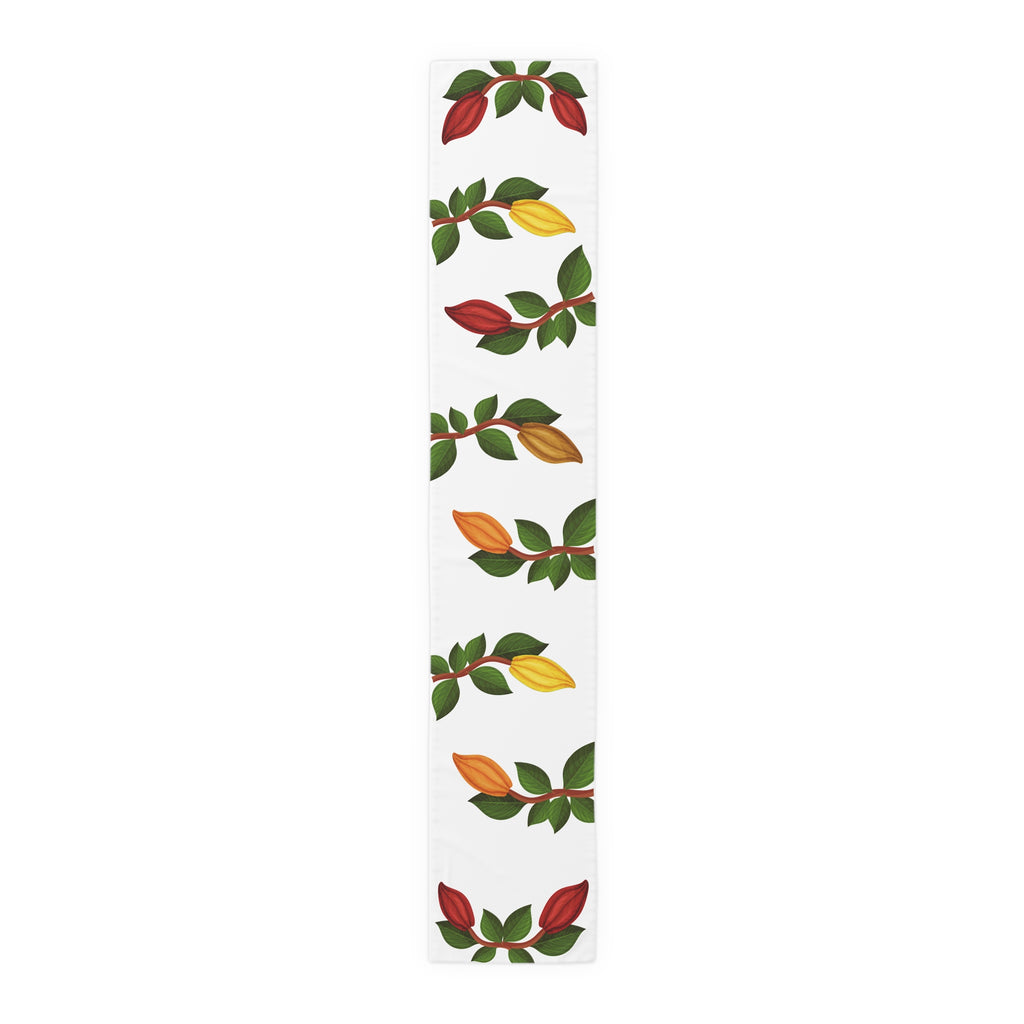 Nsoko Table Runner – Botanical Seed Pod Vine | 16"x72" or 16"x90" | Cotton Twill or Polyester | Hemmed Edges