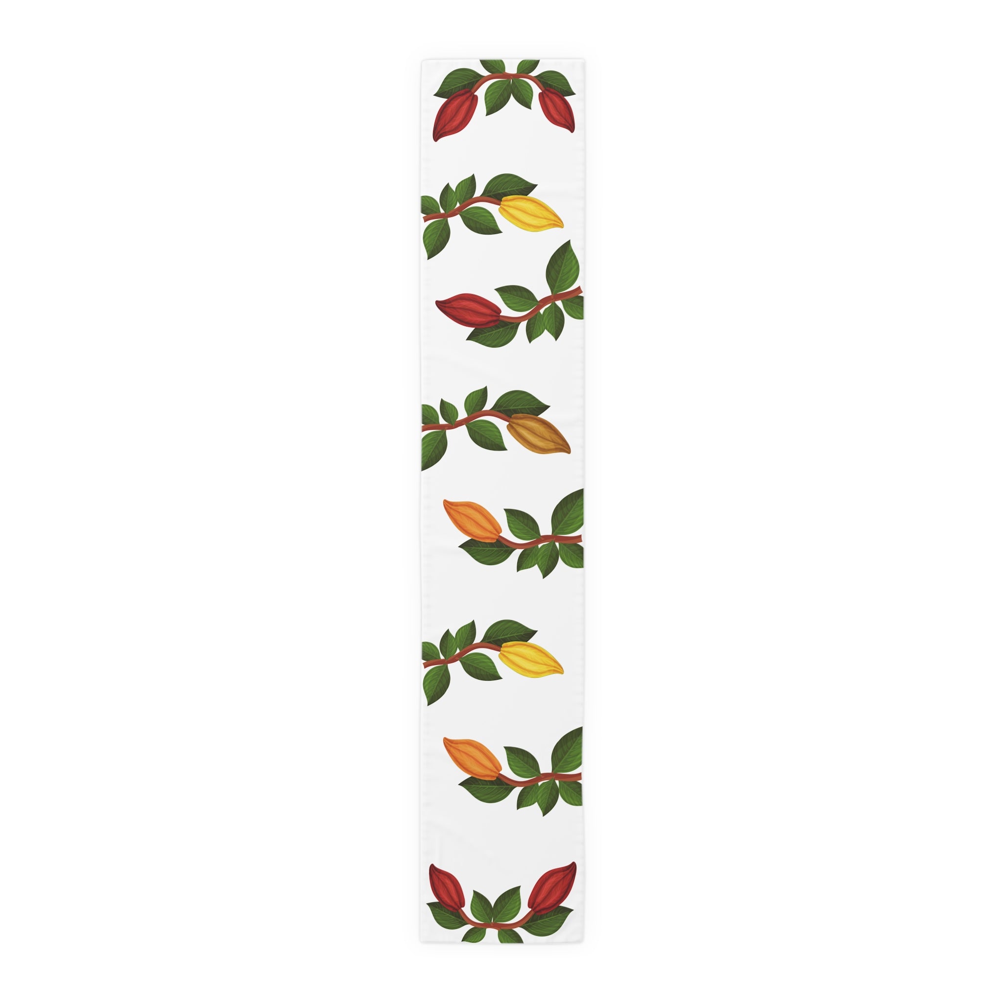 Nsoko Table Runner – Botanical Seed Pod Vine | 16"x72" or 16"x90" | Cotton Twill or Polyester | Hemmed Edges