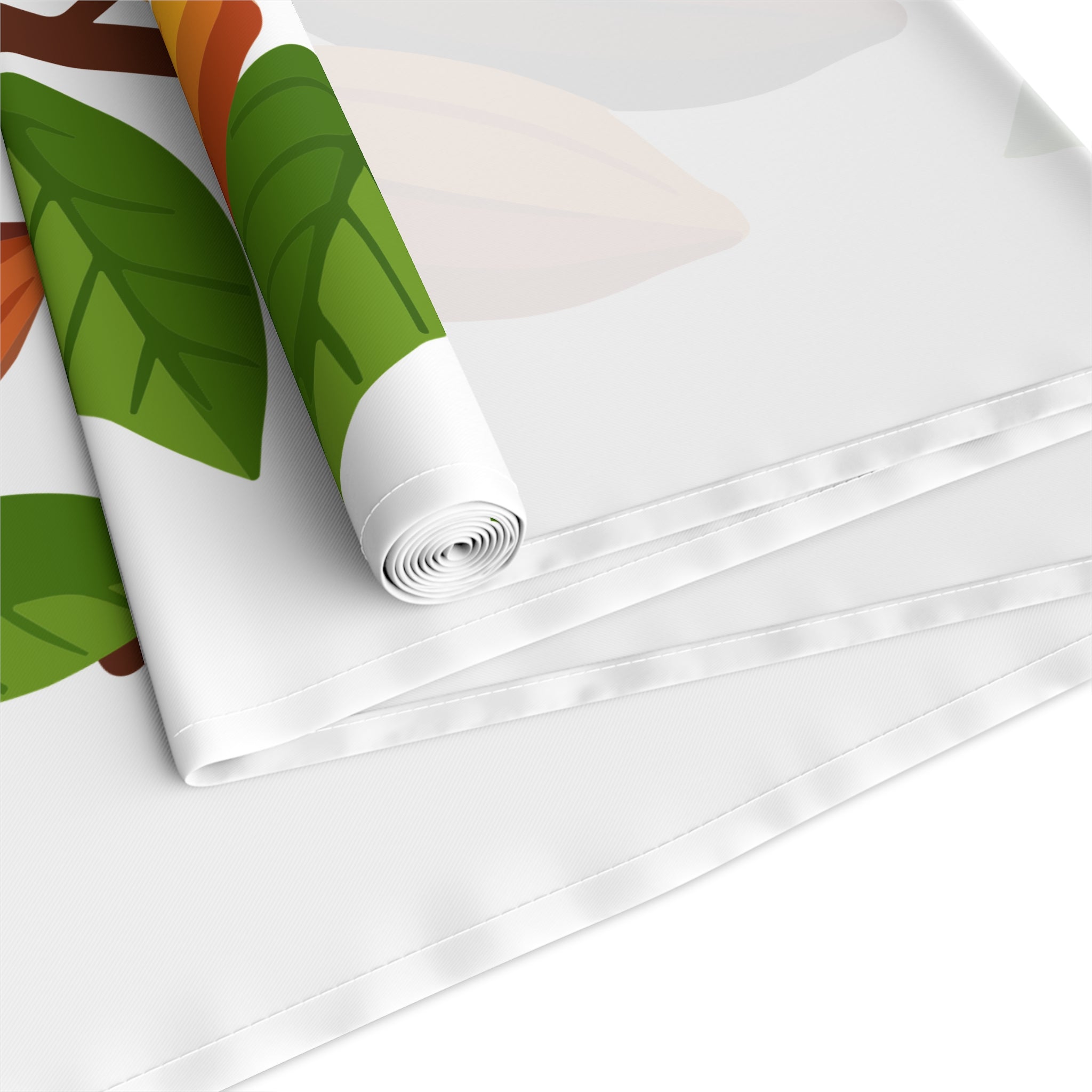 Nsoko Pods Table Runner – Polyester, Botanical Seed Pod Vine | 16"x72" or 16"x90" | Hemmed Edges, Machine Washable