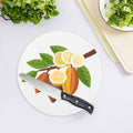 Nsoko Pods Round Chopping Block – Tempered Glass, 20 cm | UV Print, Scratch-Resistant, Hygienic & Portable