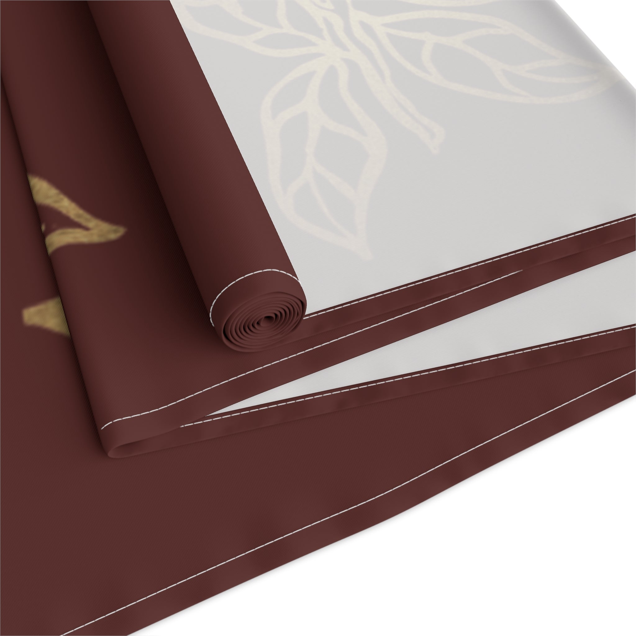 Cocoa Cafe Signature Collection Cocoa Pods Table Runner – Chocolate Brown & Gold Abstract | 16"x72" or 16"x90" | Polyester or Cotton Twill