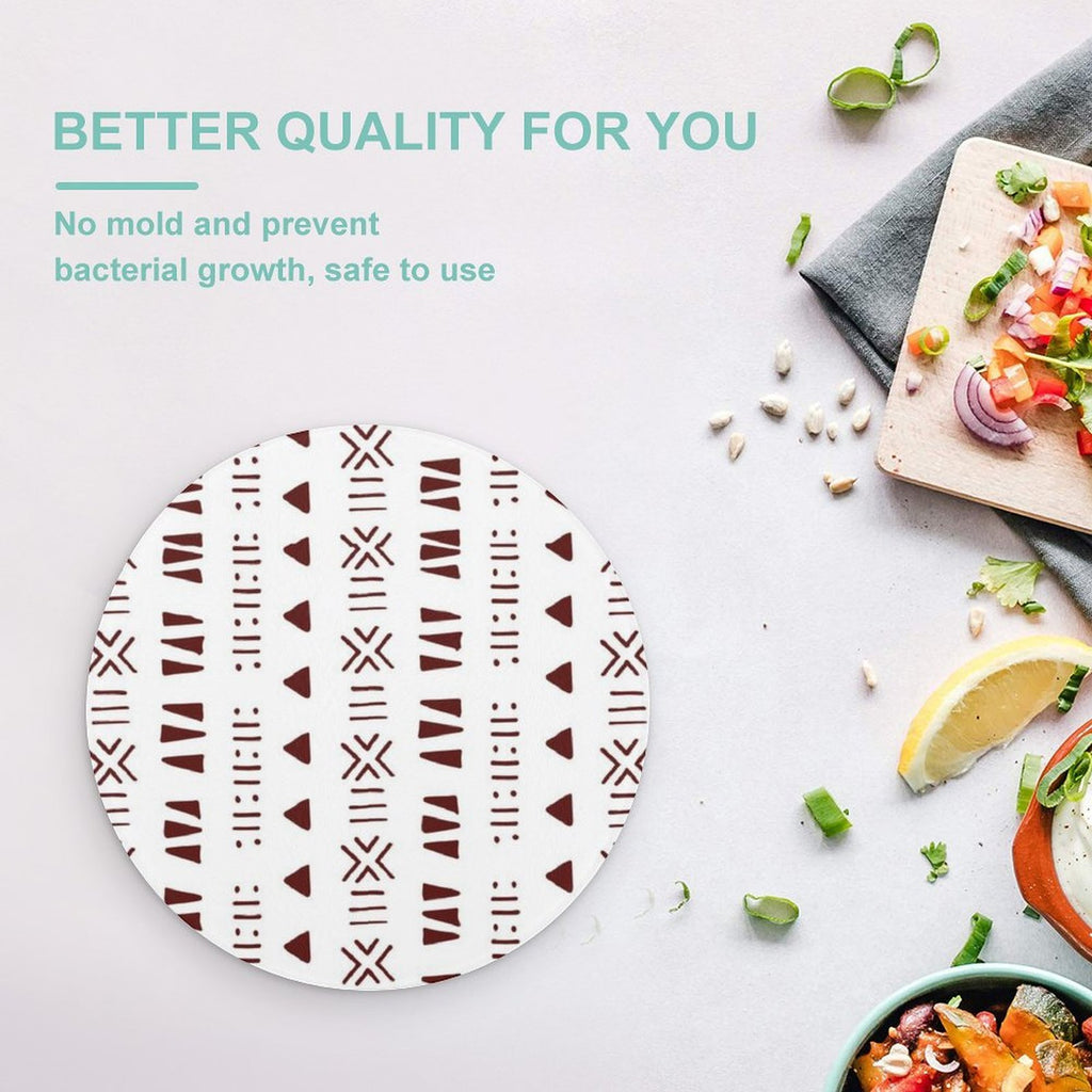 Mud Cloth Print Tempered Glass Cutting Board | African Print Chopping Board
