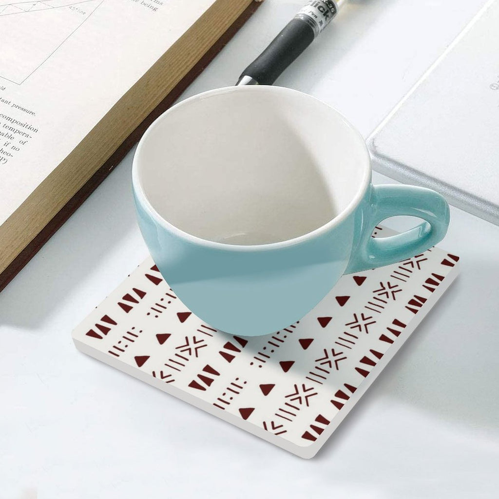 Mud Cloth Print Coasters| Square| | Set of 4 | African Ceramic Coasters