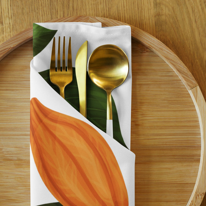 Nsoko Pods Cloth Napkins – Set of 4 | 100% Polyester Broadcloth, 20"x20", Unique Designs Each, Printed Top/White Bottom