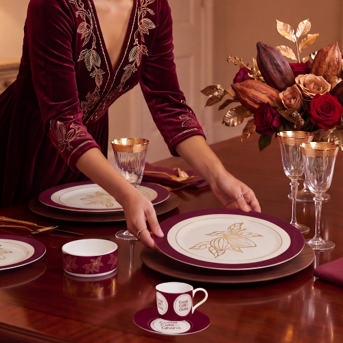 Cocoa Cafe Signature Collection – Kitchen & Tableware with Gold Cocoa Pods or Logo | Supports Ghana Cocoa Academy