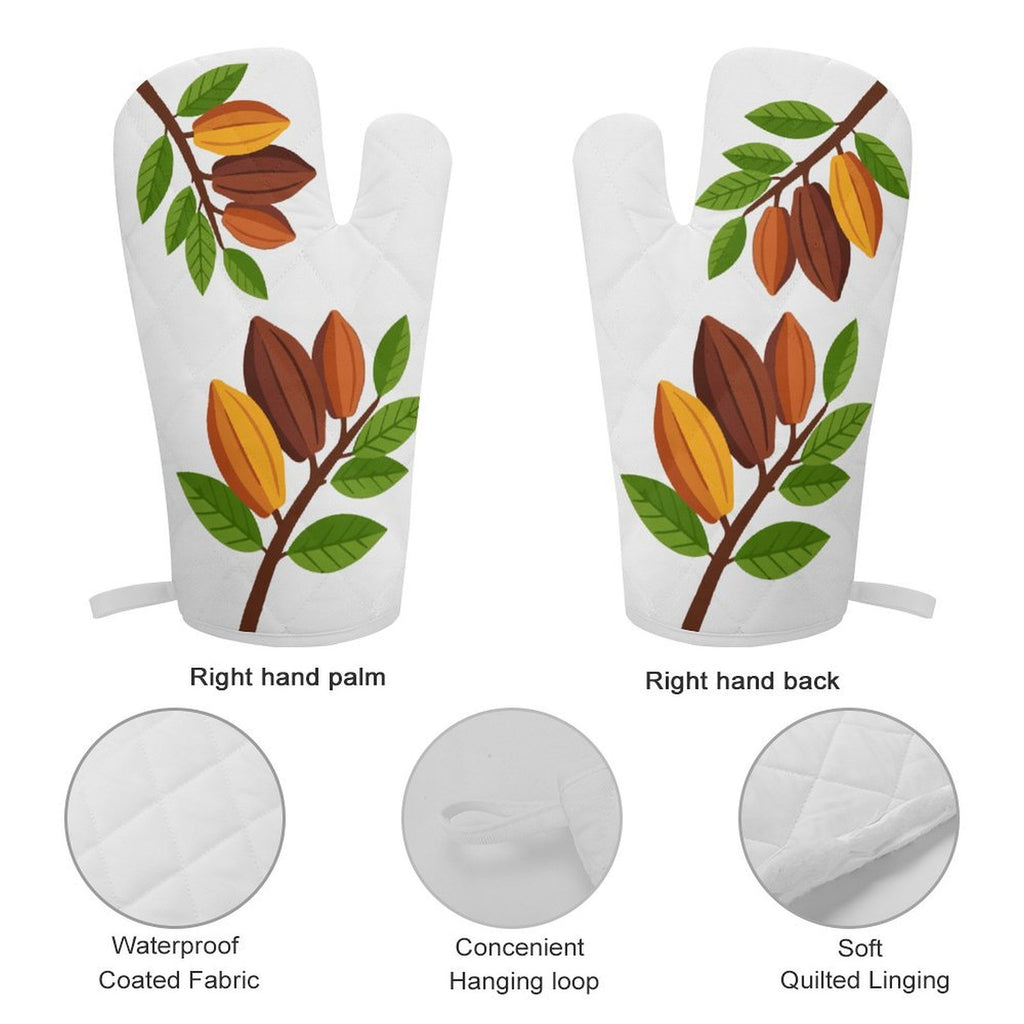 Nsoko Pods Oven Mitts & Pot Holder Set – Heat Insulation, Hanging Loop