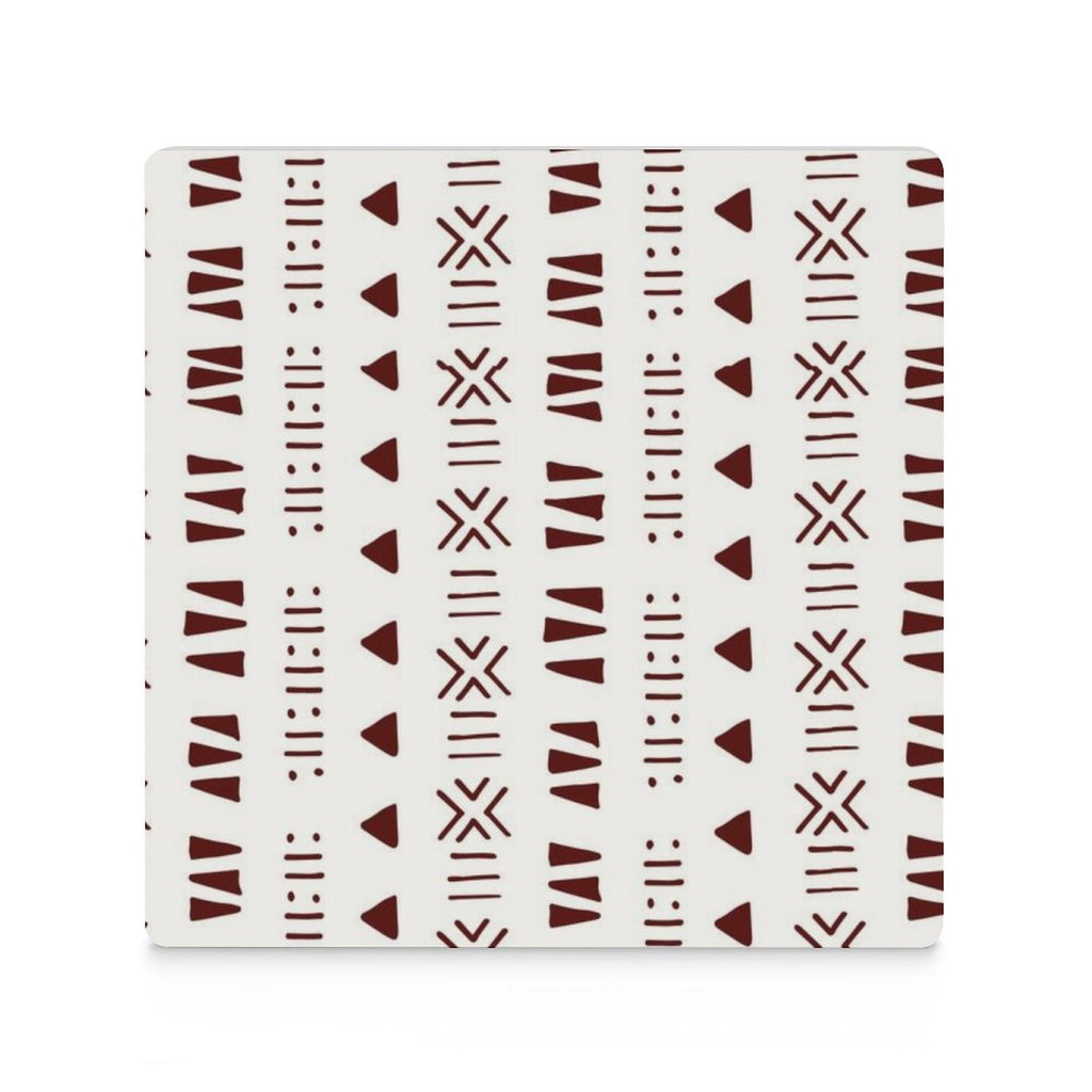 Mud Cloth Print Coasters| Square| | Set of 4 | African Ceramic Coasters