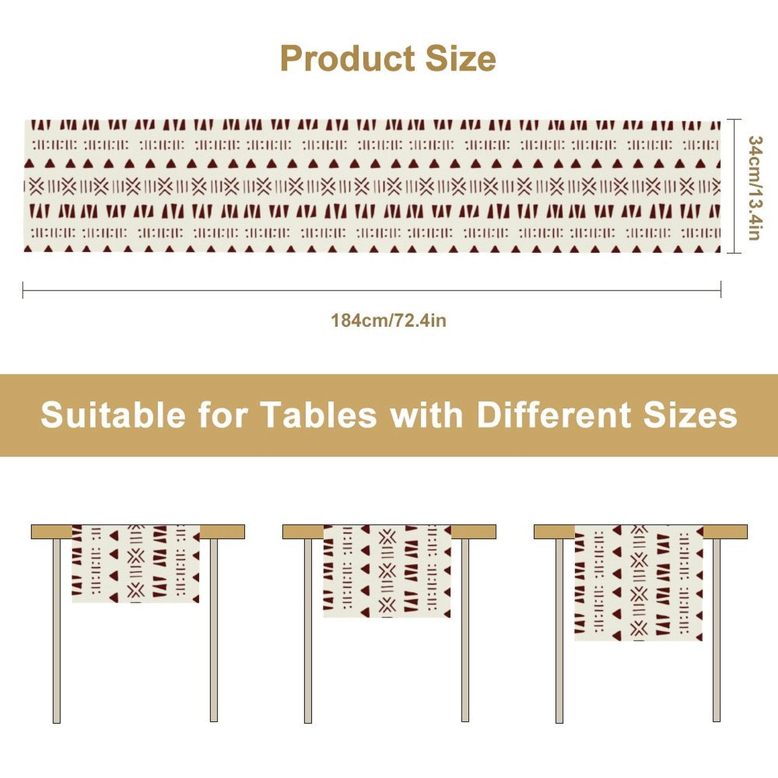Mud Cloth Linen Table Runner | African Print