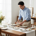 Nsoko Pods Diner Set – 16-Piece Service for 4 + Bone China Tray | Progress & Growth Symbol, Dishwasher Safe, Supports Ghana Cocoa Academy
