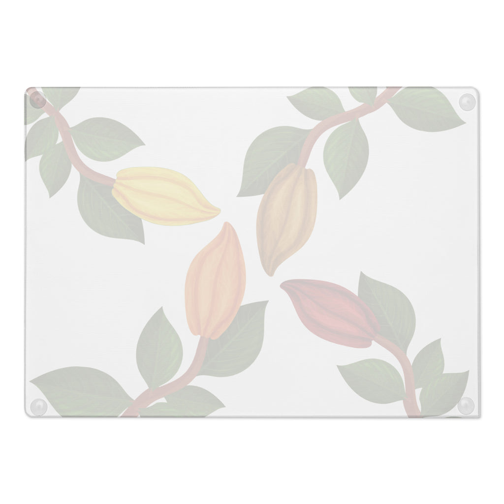 Nsoko Pods Cutting Board – Tempered Glass, 2 Sizes (8"x11" or 11"x15") | Scratch-Resistant, Non-Slip Rubber Dots, Vibrant Print
