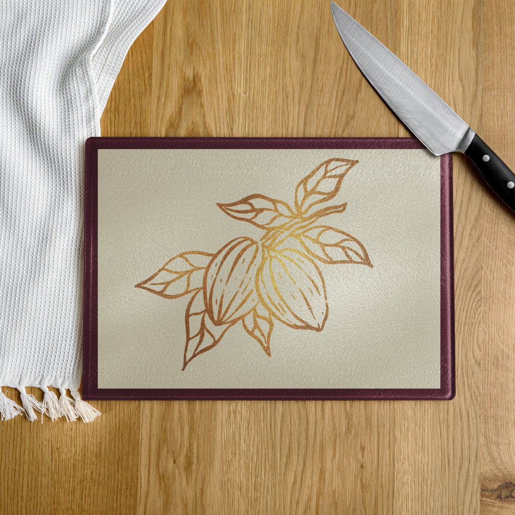 Cocoa Cafe Signature Collection Cutting Board – Tempered Glass, 2 Sizes (8"x11" or 11"x15") | Scratch-Resistant, Non-Slip, Supports Ghana Cocoa Academy
