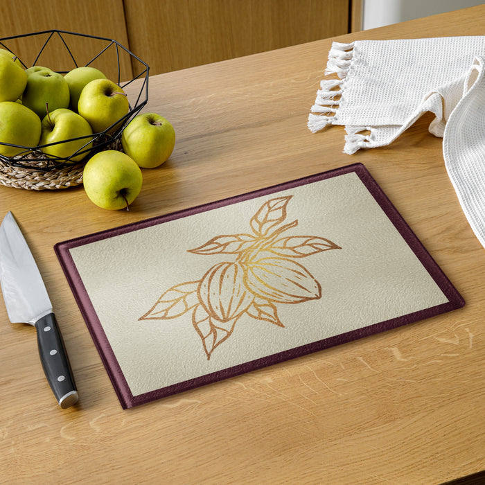 Cocoa Cafe Signature Collection Cutting Board – Tempered Glass, 2 Sizes (8"x11" or 11"x15") | Scratch-Resistant, Non-Slip, Supports Ghana Cocoa Academy