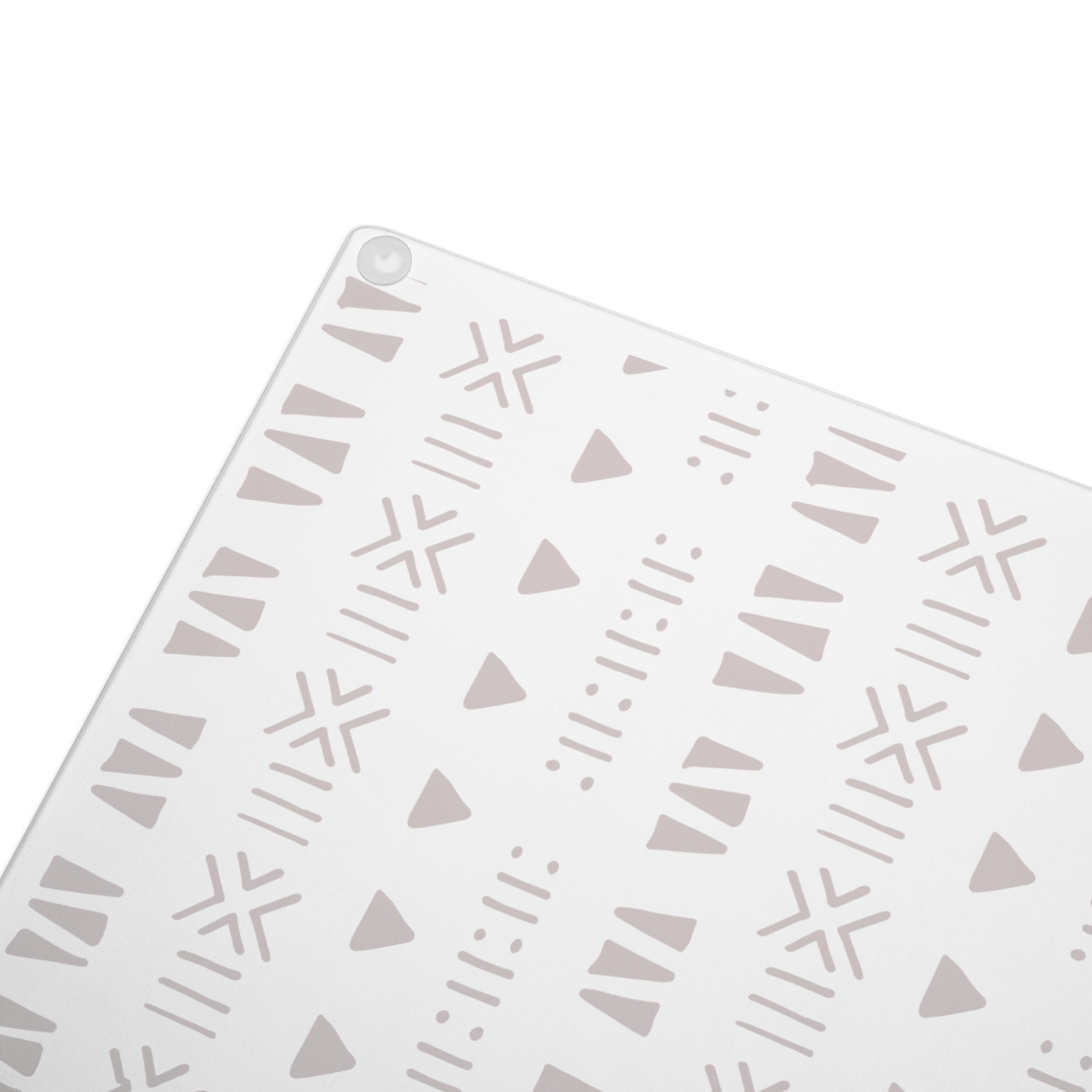 Mud Cloth Print Glass Cutting Board – Tempered Glass, Scratch-Resistant, 2 Sizes (8"x11" or 11"x15") with Rubber Dots