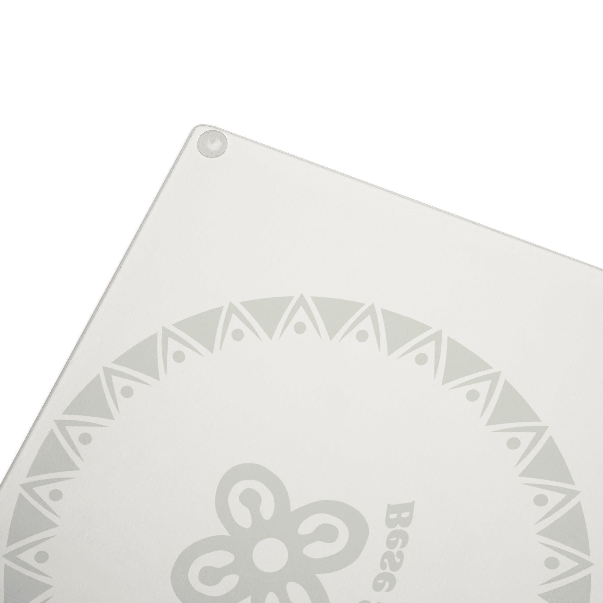 Bese Saka Cutting Board – Tempered Glass, 2 Sizes (8"x11" or 11"x15") | Scratch-Resistant, Non-Slip Rubber Dots, Adinkra Symbol