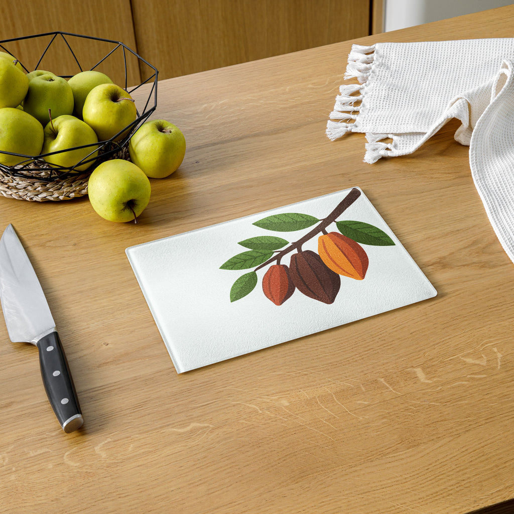 Nsoko Pods Cutting Board – Tempered Glass, 2 Sizes (8"x11" or 11"x15") | Scratch-Resistant, Non-Slip Rubber Dots, Vibrant Print
