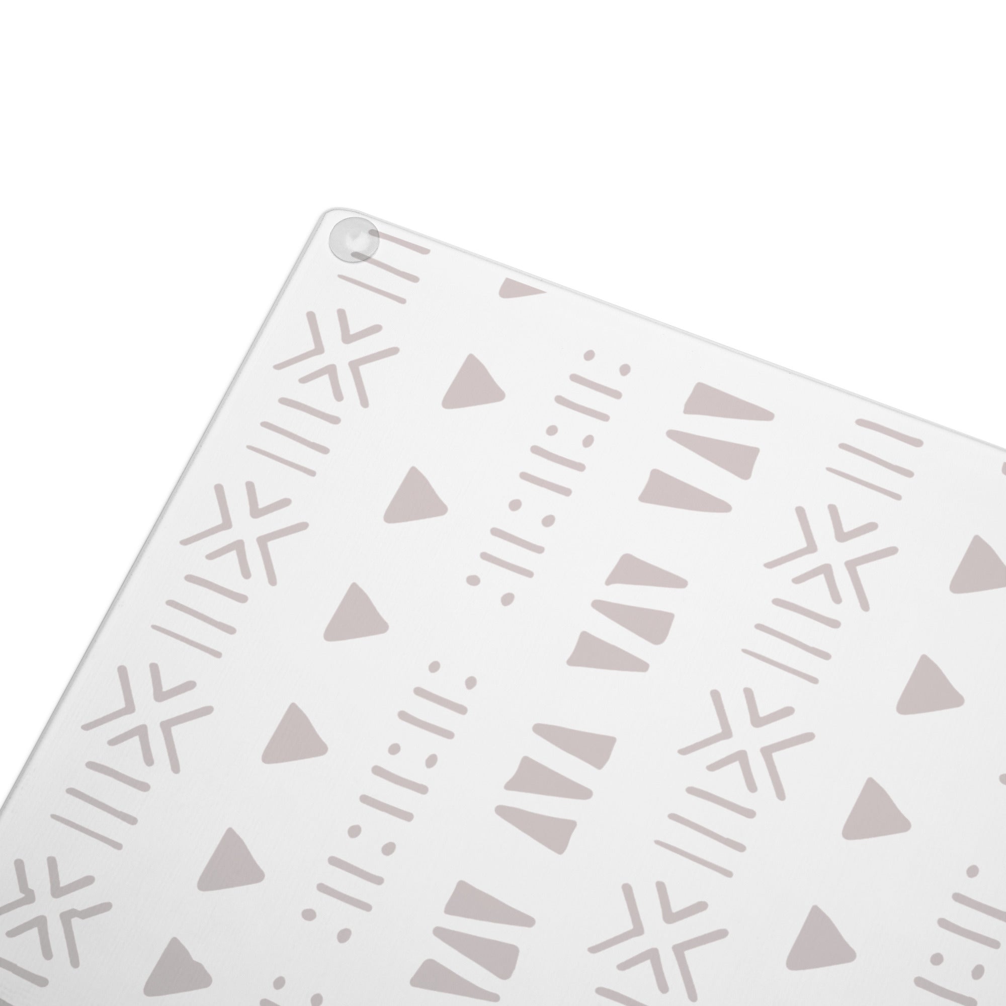 Mud Cloth Print Glass Cutting Board – Tempered Glass, Scratch-Resistant, 2 Sizes (8"x11" or 11"x15") with Rubber Dots
