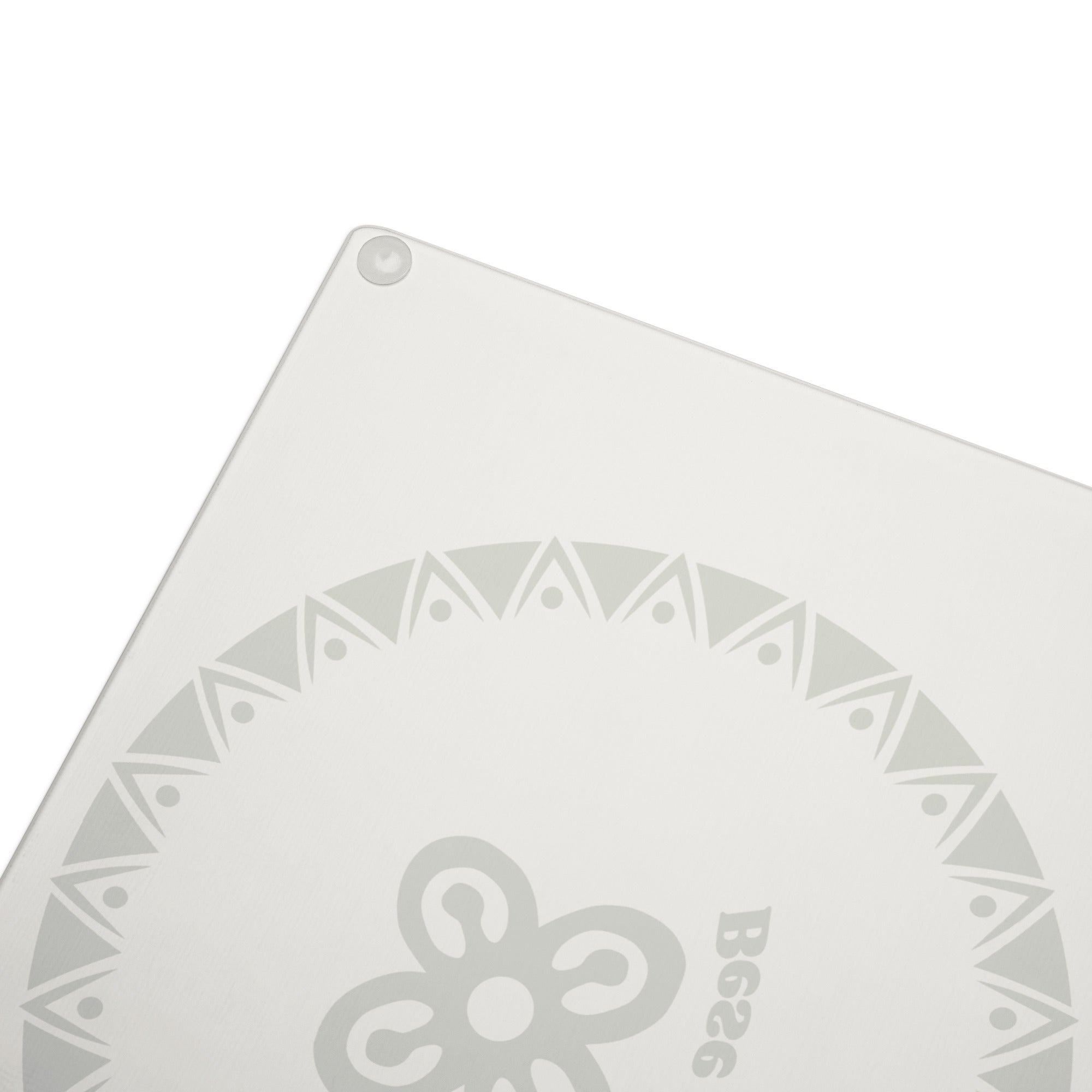 Bese Saka Cutting Board – Tempered Glass, 2 Sizes (8"x11" or 11"x15") | Scratch-Resistant, Non-Slip Rubber Dots, Adinkra Symbol