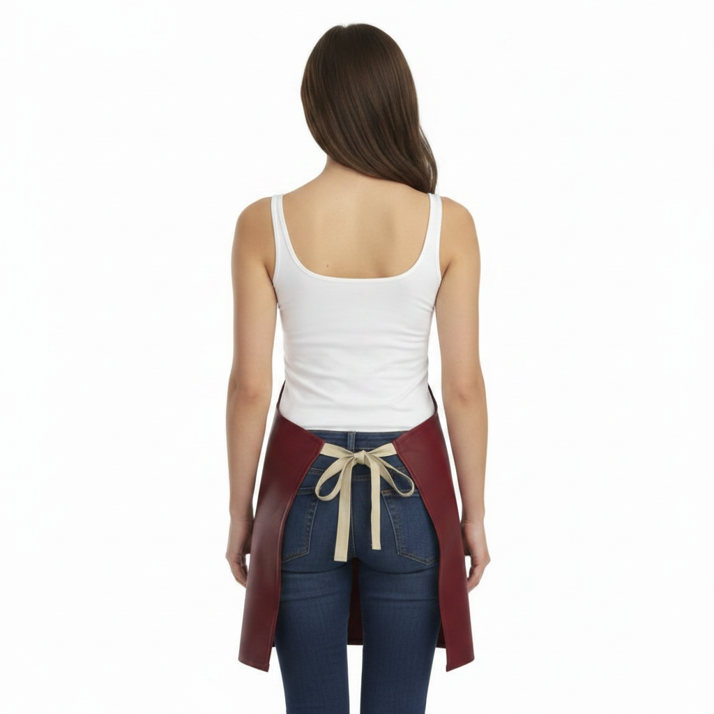 Cocoa Cafe Signature Collection – 600 GSM Leatherette Waist Apron | Adjustable, Water-Resistant, with Gold Cocoa Pods Logo