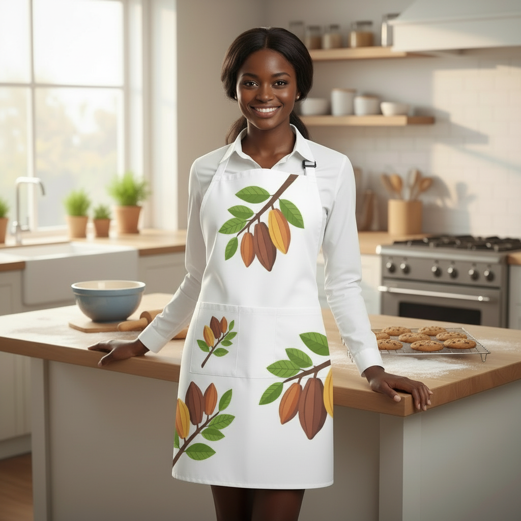 Nsoko Pods Apron – Unisex 100% Polyester Twill | Adjustable Neck & Waist, 2 Spacious Pockets, 28.33"x32.48"