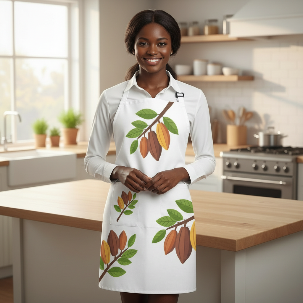 Nsoko Pods Apron – Unisex 100% Polyester Twill | Adjustable Neck & Waist, 2 Spacious Pockets, 28.33"x32.48"