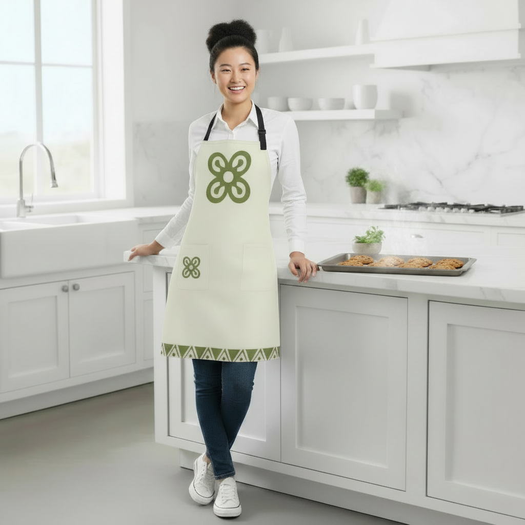 Bese Saka Apron – All-Over Print | Adjustable Unisex, 2 Pockets, 28.33"x32.48", Machine Washable (Abundance Symbol)