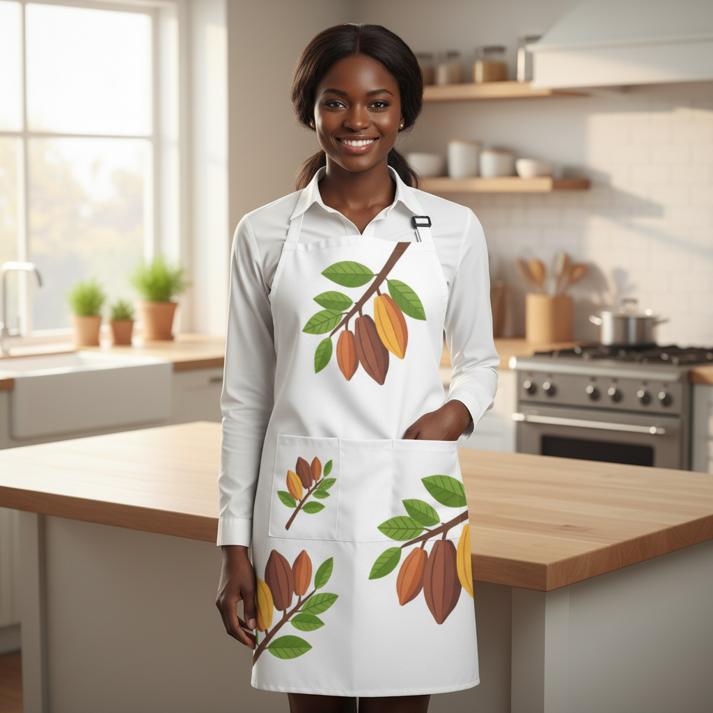 Nsoko Pods Apron – Unisex 100% Polyester Twill | Adjustable Neck & Waist, 2 Spacious Pockets, 28.33"x32.48"